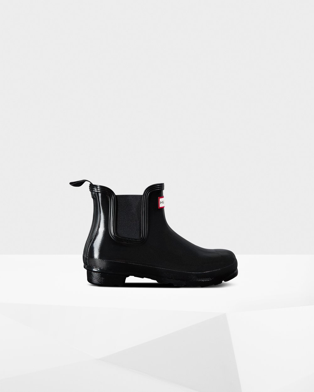 Womens Chelsea Boots - Hunter Original Gloss (63FVEPAUY) - Black